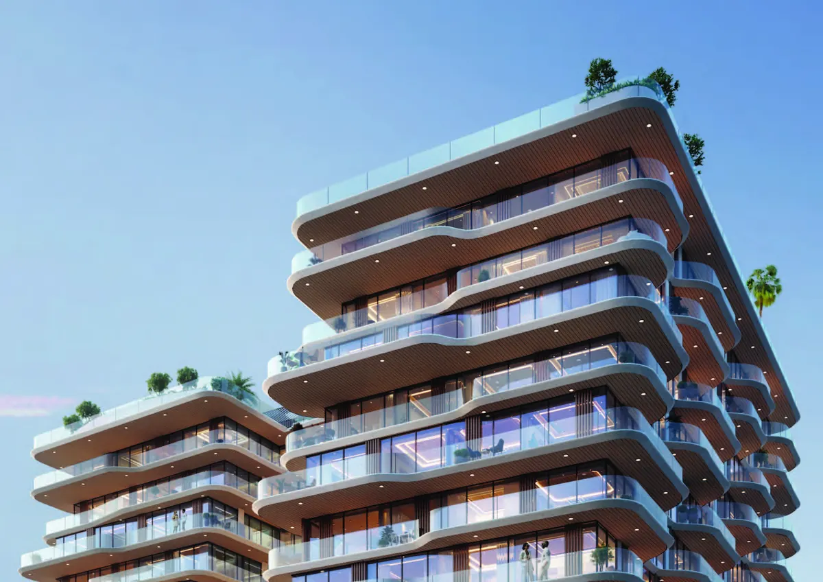 Marquis Horizon's curved terraces in Dubai South, developer render